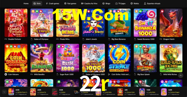 Mercados ao vivo e cash out na 22r